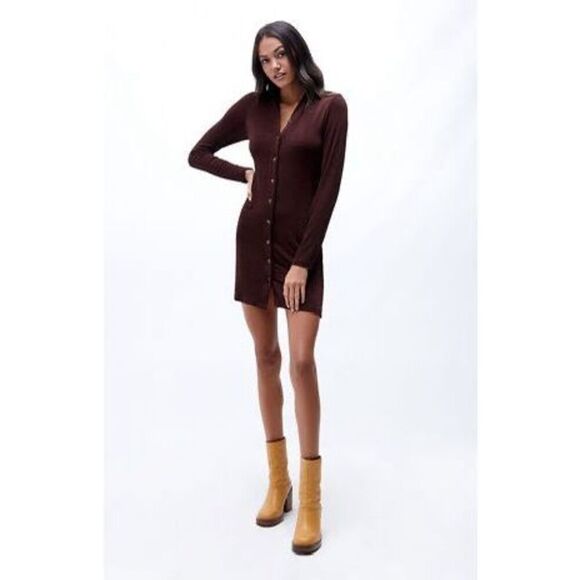 Peppermayo Ring My Bell Mini Dress in Chocolate Brown Size‎ 8 - Picture 3 of 12